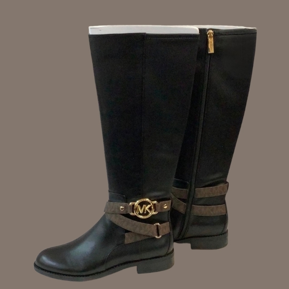 NWT Michael Kors Rory Leather & Logo Boots